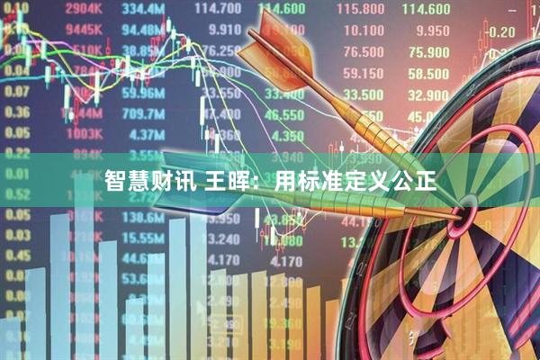 智慧财讯 王晖：用标准定义公正