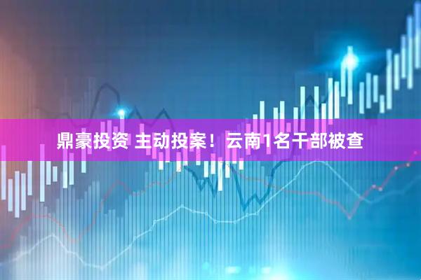 鼎豪投资 主动投案！云南1名干部被查