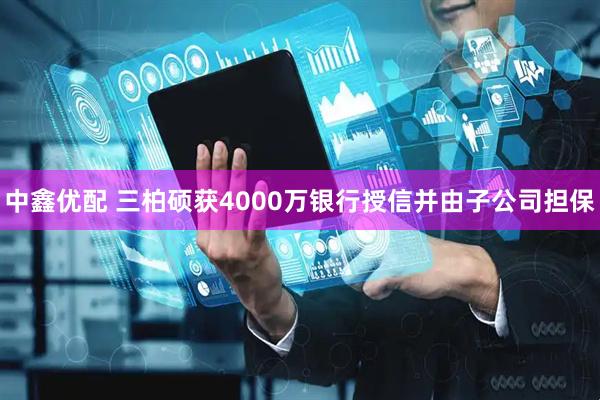 中鑫优配 三柏硕获4000万银行授信并由子公司担保
